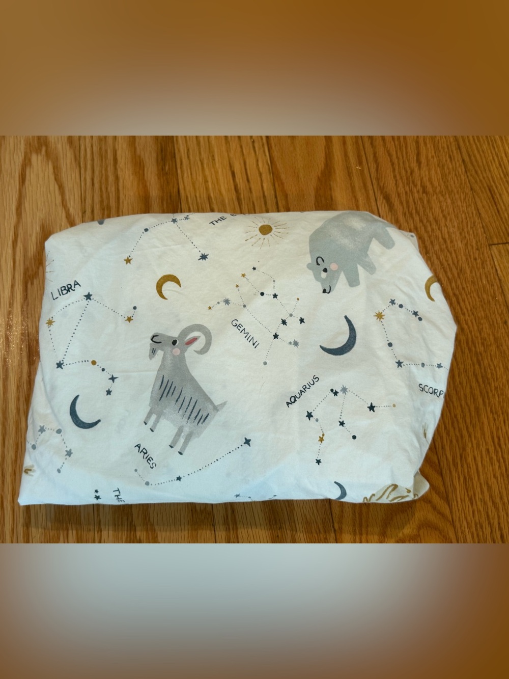 Pottery Barn kids zodiac constellations printed crib sheet